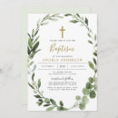 Search for greenery christening invitations Wreath