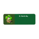 Search for irish shamrock return address labels Green