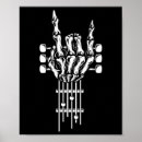 Search for skeleton guitar posters Black