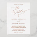 Search for rose gold foil wedding invitations Simple