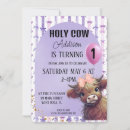 Search for purple cow print invitations Holy cow i'm one
