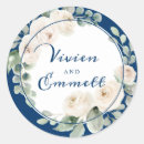 Search for navy and white wedding stickers Botanical