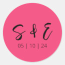 Search for hot pink wedding stickers Bright