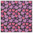 Search for pink purple heart pattern fabric For her