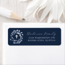 Search for navy blue cross return address labels Baptism