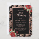 Search for black gold red birthday invitations Floral