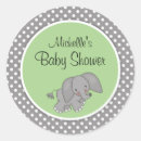 Search for green elephant baby shower stickers Safari