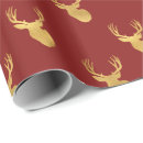 Search for gold deer wrapping paper Red