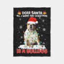 Search for bulldog christmas blankets Funny santa claus