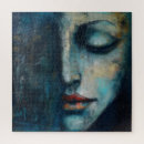 Search for faces abstract art puzzles Blue