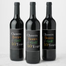 Search for birthday wine labels Black and gold