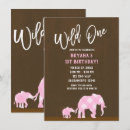 Search for elephant 1st birthday invitations Girl