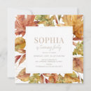 Search for autumn leaves birthday invitations Watercolor
