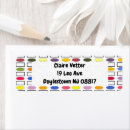 Search for garden flowers return address labels Blue