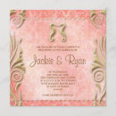 Search for gold and coral wedding invitations Tropical