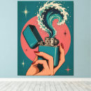Search for pink and teal canvas prints Retro