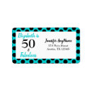 Search for black dots return address labels 50th birthday