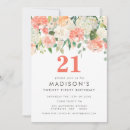 Search for girls 21st birthday invitations Flowers