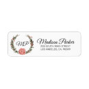 Search for flower wreath return address labels White