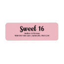 Search for 16th birthday return address labels Pink