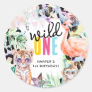 Search for wild one birthday stickers Safari