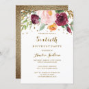 Search for gold glitter 60th birthday invitations Floral