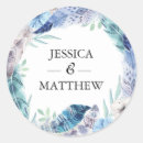 Search for feather wedding stickers Watercolor
