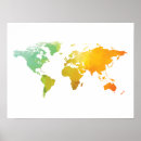 Search for watercolor world map posters Globe