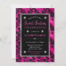 Search for pink black and silver glitter invitations Damask