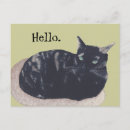 Search for cat on a bed postcards Black