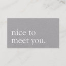 Search for nice to meet you business cards Modern
