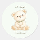 Search for teddy bear boy baby shower stickers Watercolor