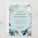 Search for blue hydrangea birthday invitations Watercolor