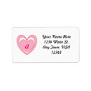 Search for two hearts return address labels Pink