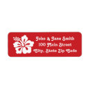 Search for red hibiscus return address labels Summer