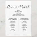 Search for minimalist wedding programmes Bridal party