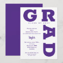 Search for purple and white graduation invitations Graduate