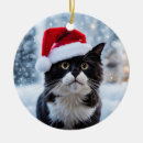 Search for black and white cat christmas tree decorations Funny