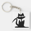 Search for cat silhouette key rings Black
