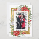 Search for gold frame christmas cards Poinsettia