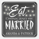 Search for eat drink be married wedding stickers Chalkboard