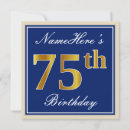 Search for blue 75th birthday invitations 75 years old