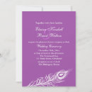 Search for peacock feather wedding invitations Purple
