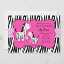 Search for zebra baby girl shower invitations Stripes