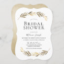 Search for watercolor leaves bridal shower invitations Gold
