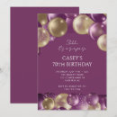 Search for purple 70th birthday invitations Script typography