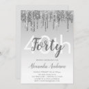 Search for silver 40th birthday invitations Elegant
