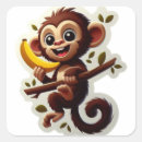 Search for monkey cartoon stickers Jungle animals