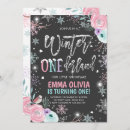 Search for silver birthday invitations Winter onederland
