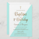 Search for teal 1st birthday invitations Gold